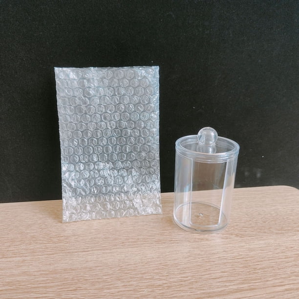 Caja de almacenamiento de plástico para hisopos de algodón Caja de hisopos de algodón redonda de cristal Caja de joyería transparente Caja de hisopos Caja de algodón cosmético superpuesta