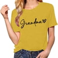 thumbnail image 2 of Tittly T Shirts for Women Spring Tops for Women Grandma Shirts For Women Shirt Heart Printed Casual Short Sleeve Tee Top Graphic Tees Tshirts Shirts Yellow M, 2 of 5