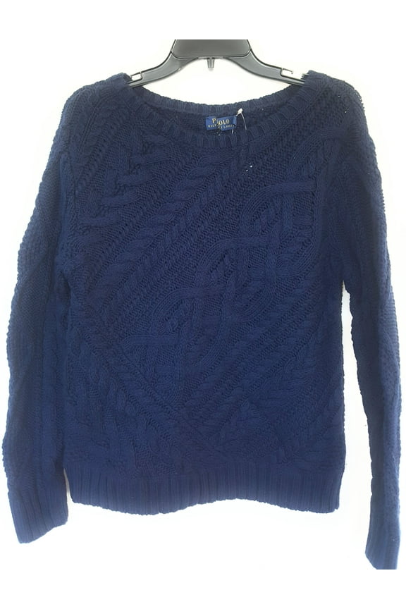 Women's Long Sleeve Sweeter, Navy, Small