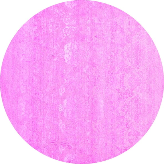 Ahgly Company Indoor Round Oriental Pink Industrial Area Rugs, 4' Round