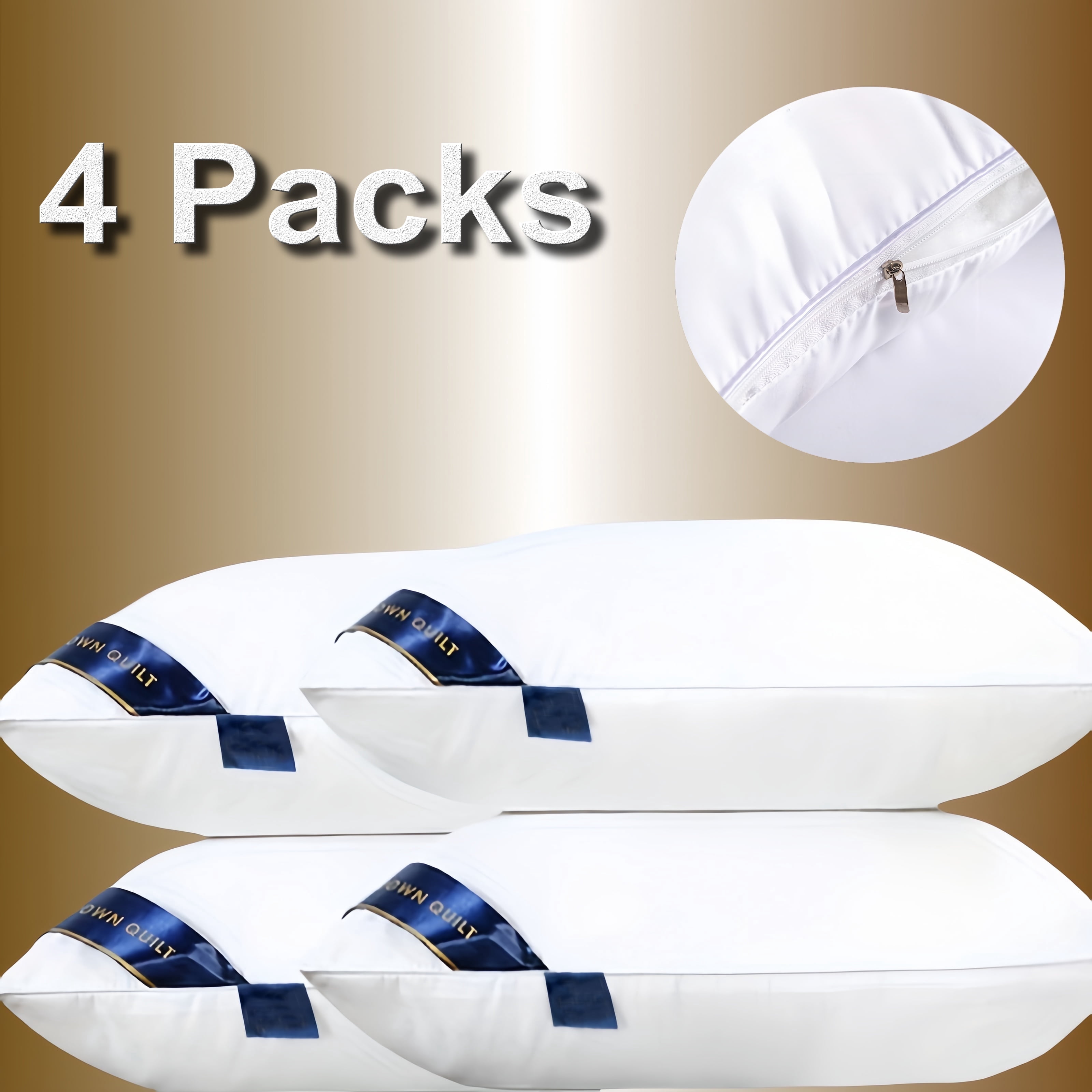 Standard Size Bed Pillows for Adult,4 Pack Great Support Pillows for Side,Stomach and Back Sleepers, Luxury Soft Supportive Plush Pillows Alternative to Down Pillows 17 x 27 inches