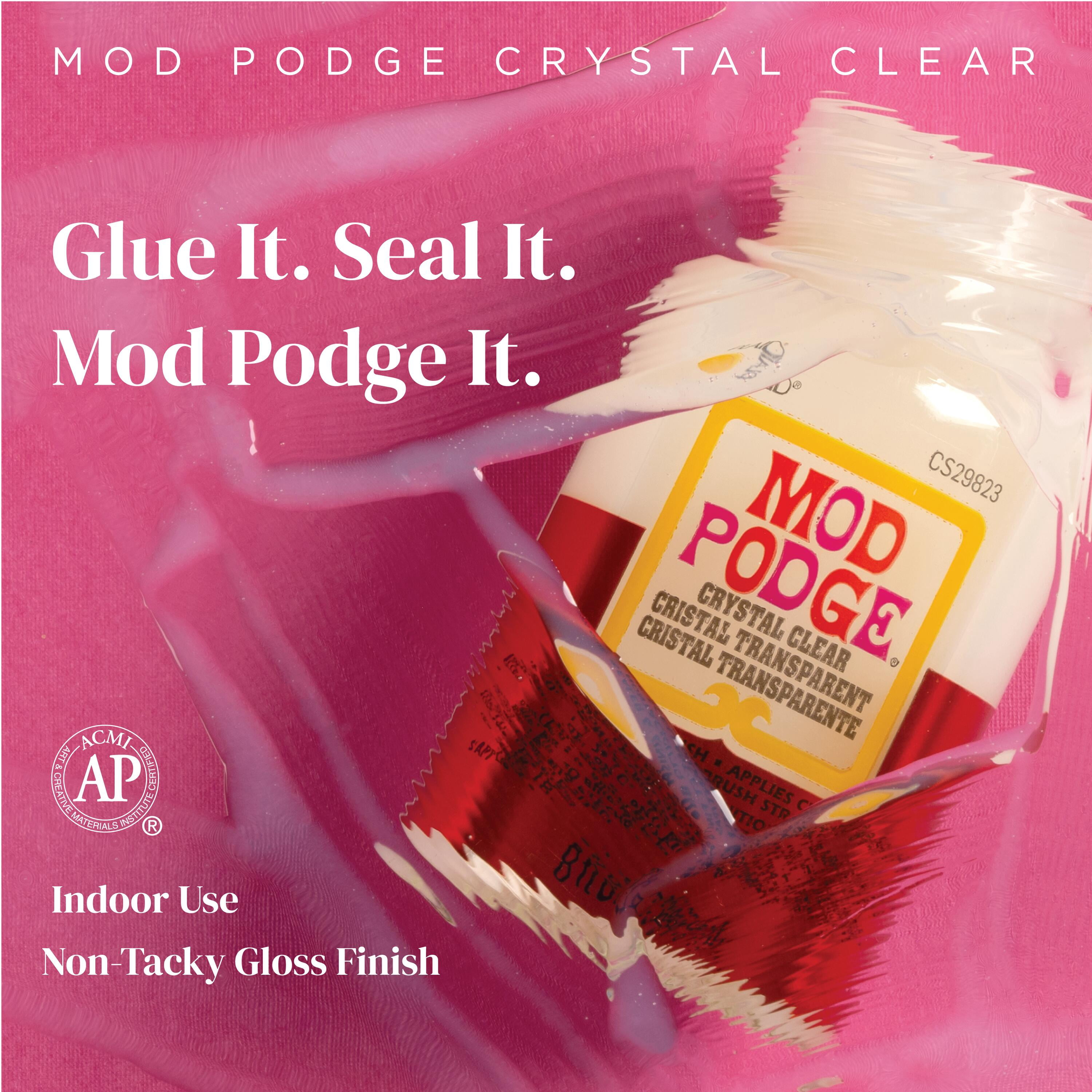 Mod Podge Crystal Clear Glue, Sealer, and Finish, Gloss Finish, 8 fl oz