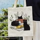 thumbnail image 3 of Dlzdn Bolso de Lona Negro con Gato para Mujeres, Bolsa Estética Linda con Flores de Gato, Bolsa de Libros, Bolsa de Compras, Bolsa de Comestibles, Bolsa de Playa, Regalos para Mujeres, Profesora, 3 of 4