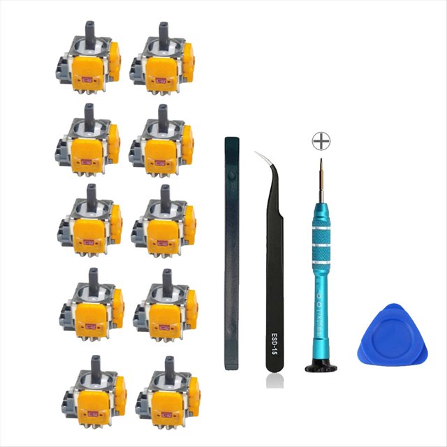 10PCS Hall Joystick con Destornillador para Consola de Joysticks Hall Juego de Reparación de Joysticks Ajustables Electromagnéticos