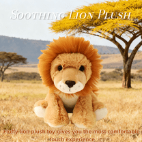 Fluffy Stuffed Animal -7.9'' Brown Lion Plush Toy Cute and Soothing Sleeping Body Pillow