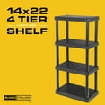 thumbnail image 4 of CX 4-Tier (48" H x 22" W x 14.25" D) Plastic Storage Shelving Unit (Black) 2-Pack, Light Duty, 50lbs Per Shelf Capacity, Indoor Storage and Organization in Home, Garage, Office with Easy Assembly, 4 of 8