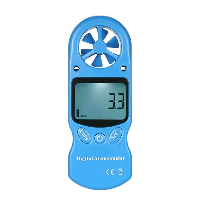 Amdohai 8 in 1 Handheld Digital Anemometer Wind Speed/Temperature/Humidity/Wind Chill/Heat Index/Dew Point/Barometric Pressure/Altitude Meter with LCD Backlight--Blue