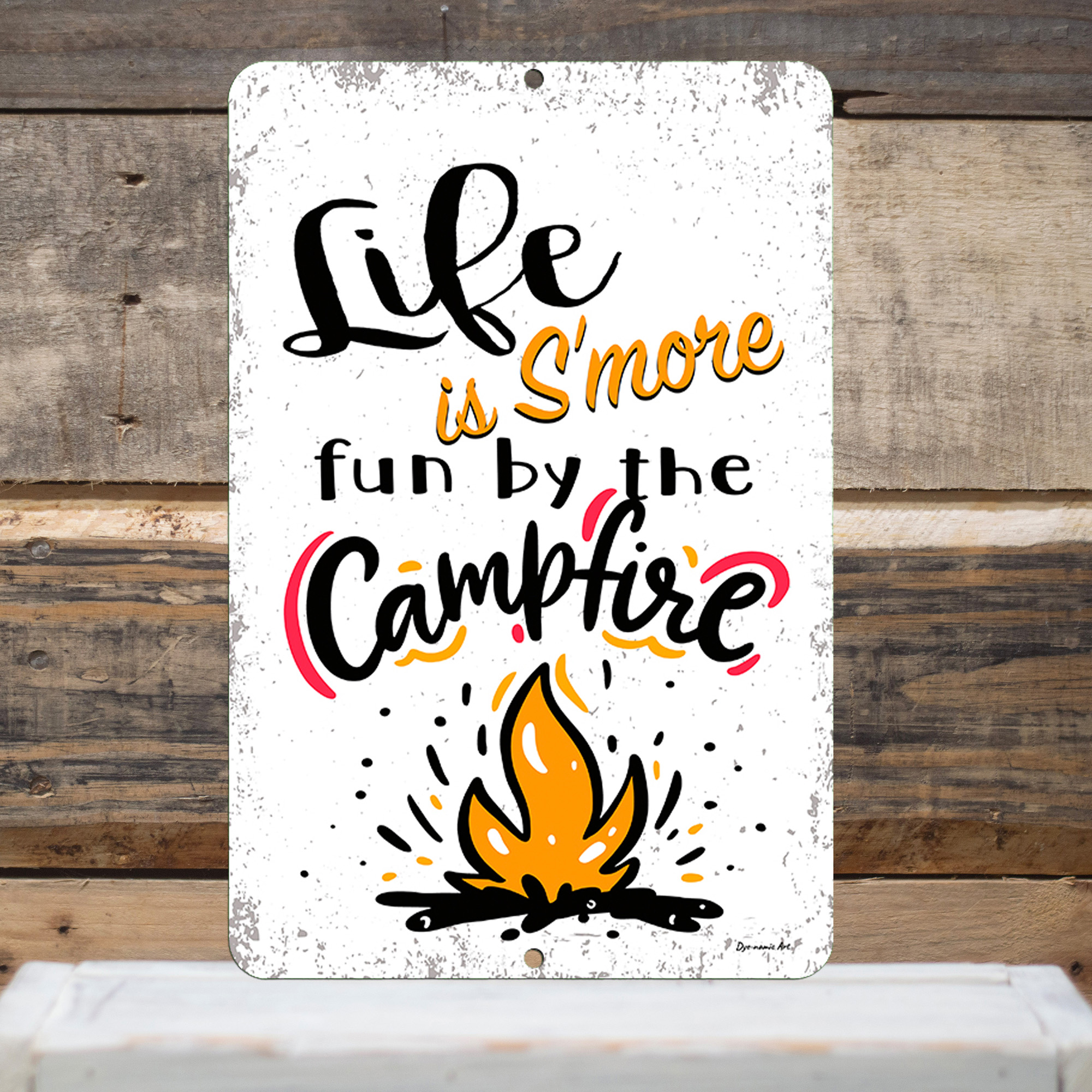 Dyenamic Art White Camp Fire Pit Decor - Funny Outdoor Metal Sign - 8”x12” - image 4 of 6