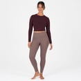 thumbnail image 5 of YITTY Active Women's UltraLuxe Long Sleeve Cropped Workout Top, Athleisure, 4-Way-Stretch, Dark Burgundy, 3X, 5 of 6