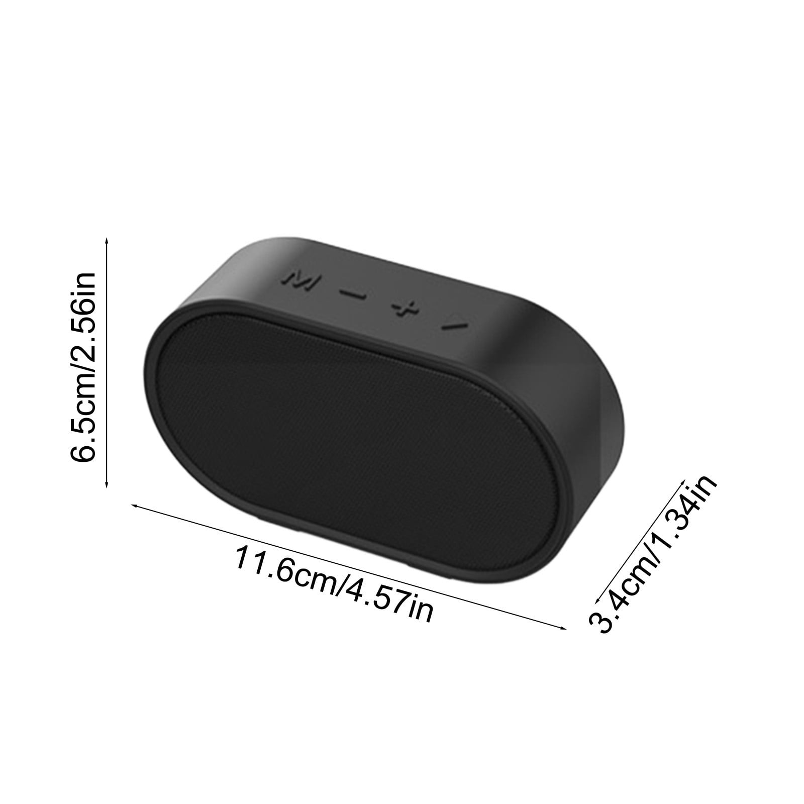 LACKUST Mini Bluetooth 5.3 Speaker with Subwoofer - Portable Desktop Wireless Speaker, 1200mAh Long Battery, Deep Bass for Home Office Outdoor, Black