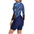 thumbnail image 3 of Lopeceal Zip Front Rash Guard for Women Sexy Mesh Patchwork Tropical Printed Boyshorts Surfing Swimsuit Long Sleeve Bathing Suit, 3 of 3
