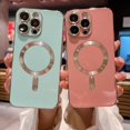 thumbnail image 2 of compatible iPhone 14 Pro Max Magsafe Plating TPU Phone Case with Lens Film Cheap and fine, 2 of 5