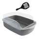 thumbnail image 5 of Caja de arena para gatos, arenero, elevador semicerrado, fácil de limpiar, arena abierta para mascotas Gris, 5 of 9