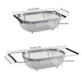 thumbnail image 1 of pitrice Retractable Drain Basket Home Use Dual Handles Stainless Steel Sink Drying Filter Holder Water Draining Tool Kitchen Gadget 18*27*11cm, 1 of 8