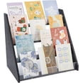 thumbnail image 1 of Expositor de tarjetas de felicitación de 4 niveles, expositor de pegatinas de bambú y acrílico, organizador de tarjetas negras, estante para exhibir postales, organizador de joyas, 1 of 6
