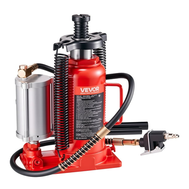 VEVOR Gato hidráulico de botella de aire de alta elevación de 20 toneladas (44 092 lb) para reparación de automóviles, color rojo