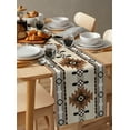 thumbnail image 6 of Table Runner Dresser Scarves 72 Inch Long, Aztec Ethnic Abstract on Khaki Linen Dining Table Runners Southwest Indian Tribal Pattern Tabletop Scarf for Wedding Holiday Party Kitchen, 6 of 7