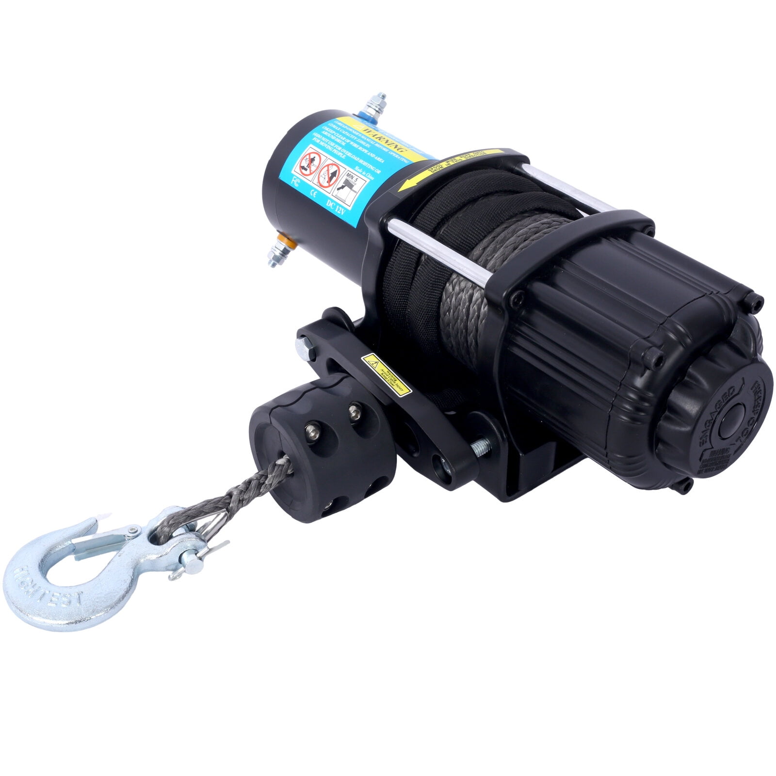 3500 lb Winch ATV UTV Electric Winch,12V Waterproof Winch Synthetic Rope Trailer Electric Winch with Wired Remote and Wireless Remote for ATV UTV Towing,Boat,Off-Road,