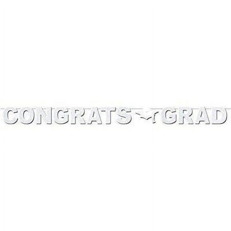 Opalescent Congrats Grad Celebration Graduate Party Banner Flag Decoration
