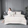 thumbnail image 5 of meiyoeat Modern Striped Art 7 Pieces Full Size Bedding Sets For Kids,Minimalist Geometric Line Full Size Bed In A Bag,Light Gray Reversible, 5 of 7