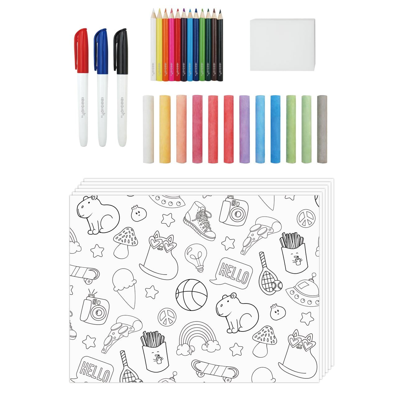 Creatology Art Set - Reversible On-the-Go Easel - Multicolor - 35-Piece - 1 Pack