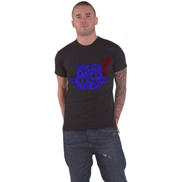 Miles Davis - Camiseta Bitches Brew Vintage de Algodón para Adultos Unisex (Negro)