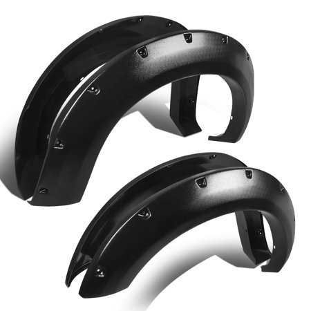 Ford Passenger Side Fender - For 2011 to 2016 Ford F250 / F350 Super Duty 4 pc Set Pocket -Riveted Style Side Fender Wheel Flares (Matte Black)
