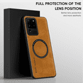 thumbnail image 4 of Allyetch Magnetic Back Case Cover for Samsung Galaxy S20 Ultra, Slim Fit Back Cover PU Leather TPU Bumper Anti-Scratch Compatible with Car Mount Shockproof Phone Case for Galaxy S20 Ultra, Brown, 4 of 10