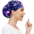 thumbnail image 4 of Working Cap with Button and Sweatband Adjustable Tie Back Bouffant Hats Printed Multi Color for Woman Man.Starry Sky Multi (3), 4 of 4