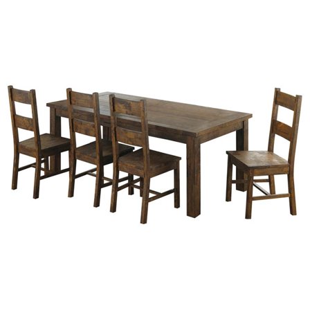 Pemberly Row 5-piece Wood Dining Room Set Rustic Golden Brown