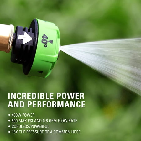 Greenworks - 24V 600-PSI 0.8 GPM Cordless Power Cleaner with (2) 2.0 Ah Batteries and Charger - Green