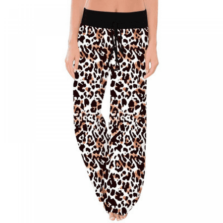 

Xerarch New Leopard Print Comfortable Casual New Leopard Print Comfortable Casual Elastic Drawstring Pajamas Wide Leg Pants Women s Wear