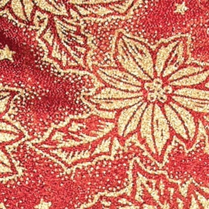 The Ribbon People Red and Gold Holly Flower Wired Craft Ribbon 5" x 20 Yards