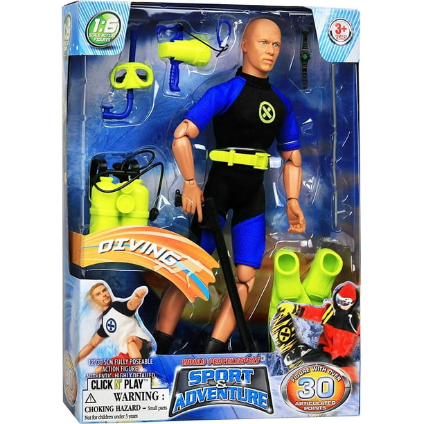 Click N' Play Sports And Adventure Diver Action Figure Play Set With