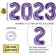 thumbnail image 2 of Globos morados 2023, globo de aluminio 2023 de 40 pulgadas, globos grandes de Mylar UBIUO color umber para 2023 UBIUO, decoraciones con globos para graduación de Año Nuevo, fiestas, 2 of 5