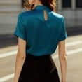 thumbnail image 5 of LIZUOJUNF Womens Dressy Casual Shirts V Neck Collared Button Down Shirt Tops Business Work Blouses Dressy Summer Shirts, L, 5 of 6
