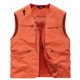 thumbnail image 4 of Camiseta sin mangas con cuello en V para hombre, informal, de color liso, con cuello en V y solapa, sin mangas, fina, para exteriores, con múltiples bolsillos, de poliéster., 4 of 7