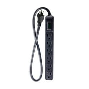 GoGreen Power (GG-16103MINBK) 6 Outlet Mini Surge Protector, 90 Joules, Black, 2 Ft Cord