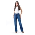 thumbnail image 1 of Jeans bootcut cintura asimetrica /Juvenil, 3869 (Azul medio) azul 1, 1 of 3