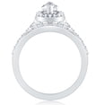 thumbnail image 2 of Bow Jewelry 14K White Gold Plated Women's Rings - 1.3 Ct Round Cut Solitaire Engagement Ring with Accent Moissanite - Wedding Eternity Design - Gift for Her, 2 of 3