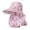 Pink, variant on Floral Print Full Coverage Sun Hat for Women, Wide Brim with Face Neck Flap, Ice Silk Breathable Summer Hat, 1 Piece, One Size