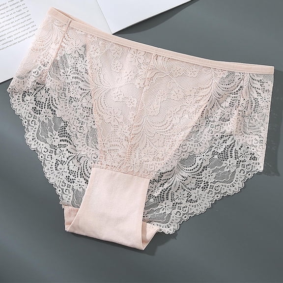 Xucatan Women's High Waist Floral Embroidered Panties, Stretchy Solid Color Ladies Underwear, Breathable Floral Elastic Briefs, Casual Daily Feminine Panties, Mid Rise Underwearwith Scalloped Gift