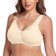 thumbnail image 2 of Women's Wireless Plus Size Lace Bra Full Coverage Unlined Cotton Bra, 2 of 8