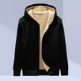 thumbnail image 6 of Skymirror Men Winter Coat Thick Soft Plush Hooded Zip Up Cardigan Long Sleeve Solid Color Drawstring Pockets Casual Plus Size Men Jacket, 6 of 8