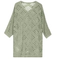 thumbnail image 4 of Heisall Women's 3/4 Sleeve Crochet Tops V Neck Hollow Out Knit Loose Fit Casual Tops Lightweight Breathable Spring Summer Outfits, 4 of 6