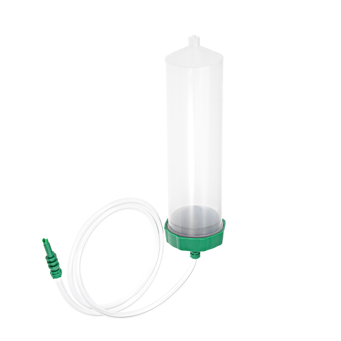Air Tubing Glue Dispenser Syringes 300cc Clear w Adapter for Industrial, 2 Pcs (Plastic Cover)