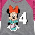 thumbnail image 3 of Mickey & Friends - Minnie Birthday 4 - Toddler And Youth Girls Raglan Graphic T-Shirt, 3 of 5