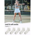 thumbnail image 6 of Women Thin Cotton Socks, Soft Cotton Bootie Socks Women Above Ankle Crew Socks 5-10 Pairs, 6 of 12