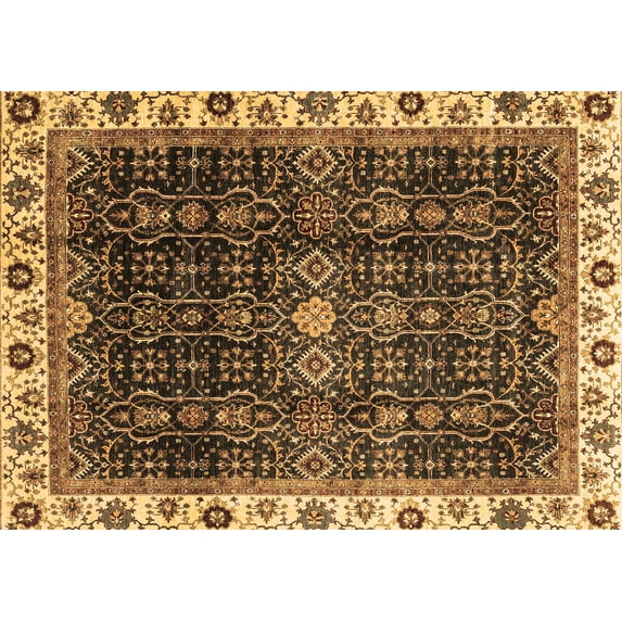 Ahgly Company Indoor Rectangle Abstract Brown Modern Area Rugs, 2' x 5'