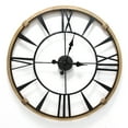 thumbnail image 2 of Round Metal  Wood Frame Columbus  Wall Clock, 2 of 5